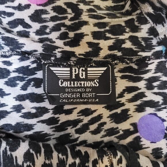 VTG PG Collections Ginger Bort Leopard Print Mulitcolored Polka Dot Pants - Picture 3 of 14